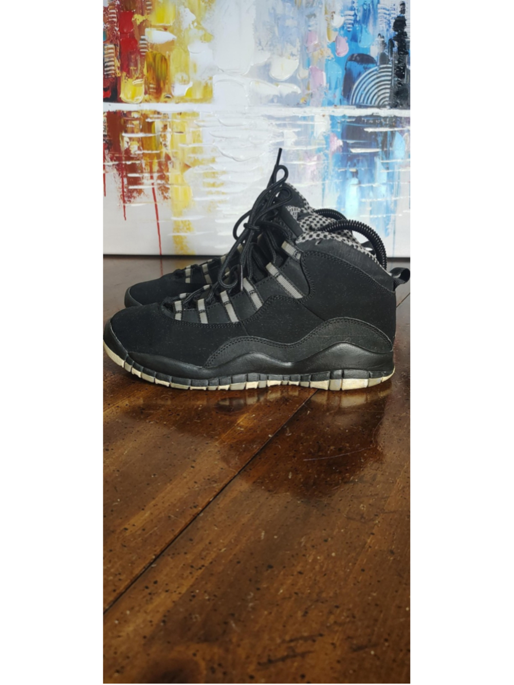 Air Jordan 10 Retro Shoes Youth Size 6Y Black Gray Nubuck Sneakers 310806-003